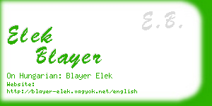 elek blayer business card